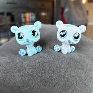Littlest Pet Shop Pairs Twin Polar Bears #646 #647 LPS Cuddliest